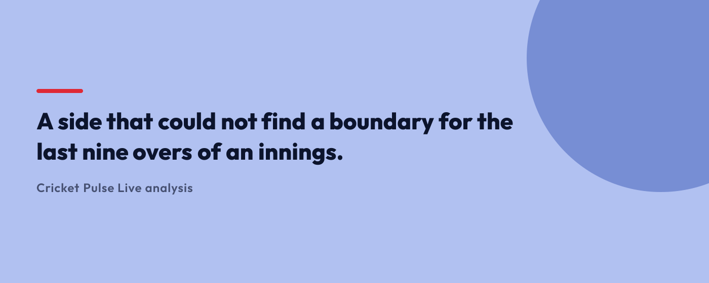 Pull quote: a side that could not find a boundary for the last nine overs of an innings