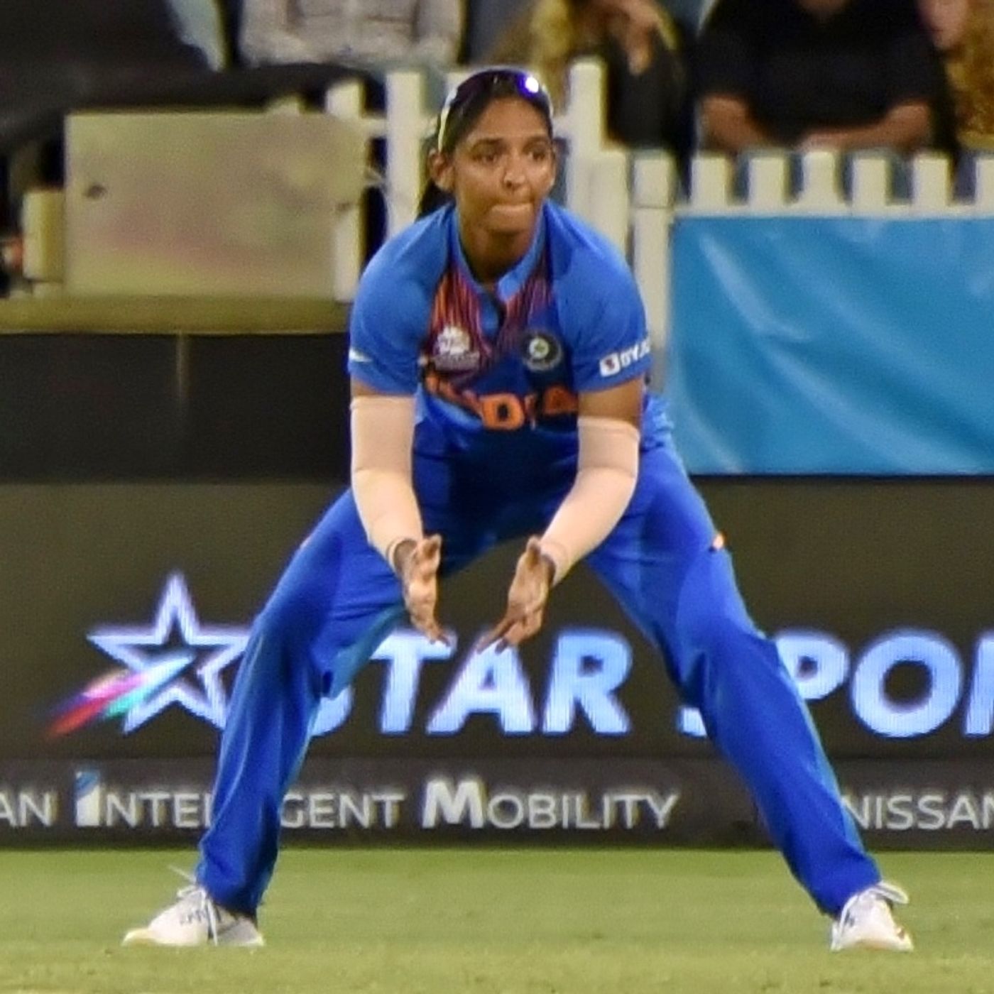 India captain Harmanpreet Kaur batting at the 2020 Women’s T20 World Cup