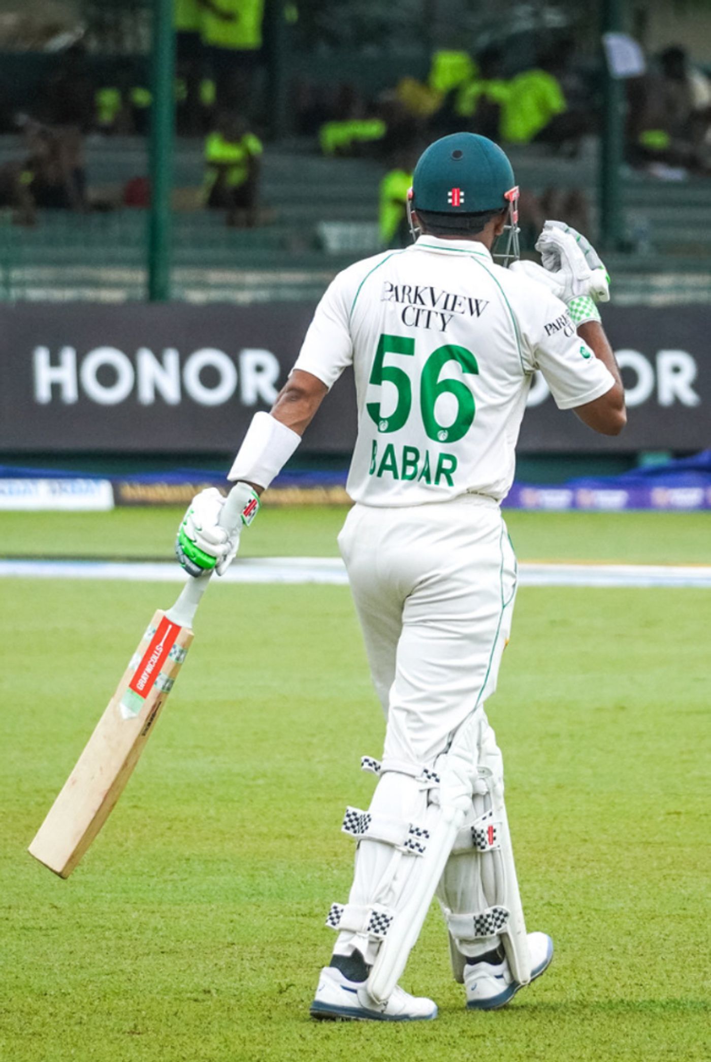 Babar Azam during a Test match between Sri Lanka and Pakistan at the SSC in Colombo