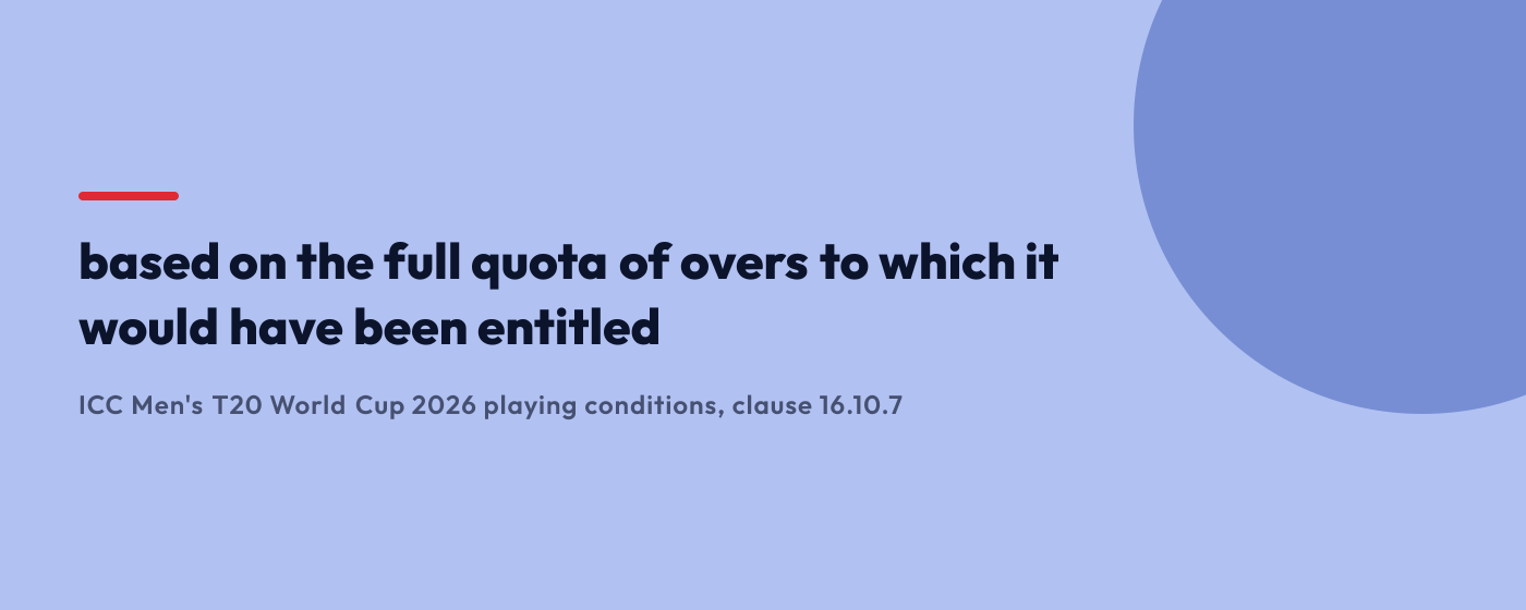 Quotation from ICC playing conditions clause 16.10.7 on the all-out rule for net run rate