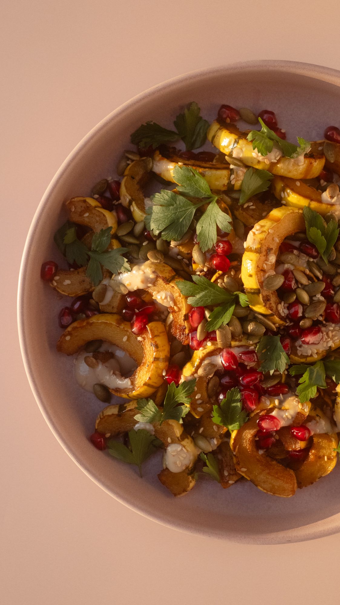 Miso Tahini Roasted Delicata Squash