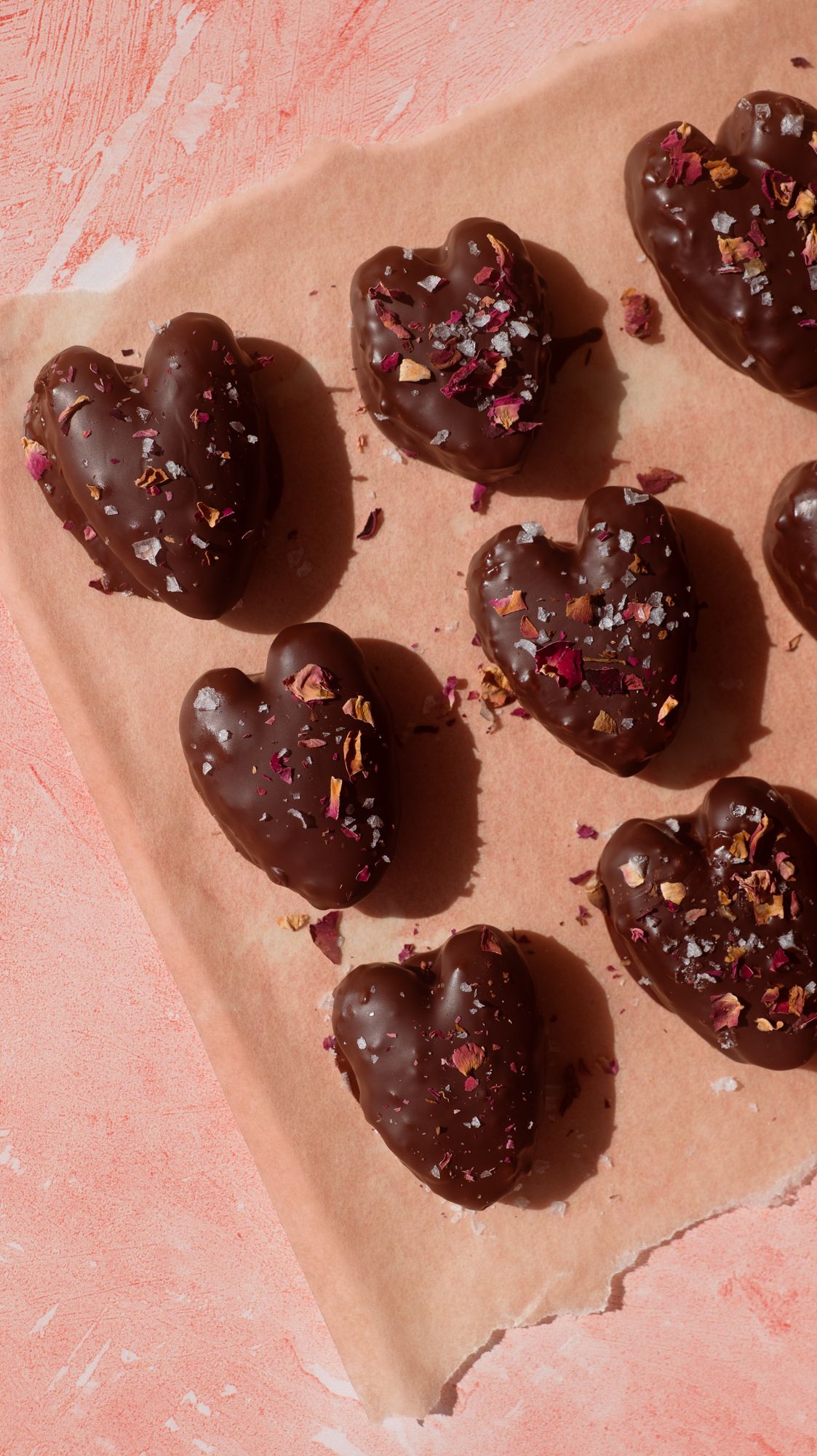  Chocolate Covered Date Hearts with Almond Butter