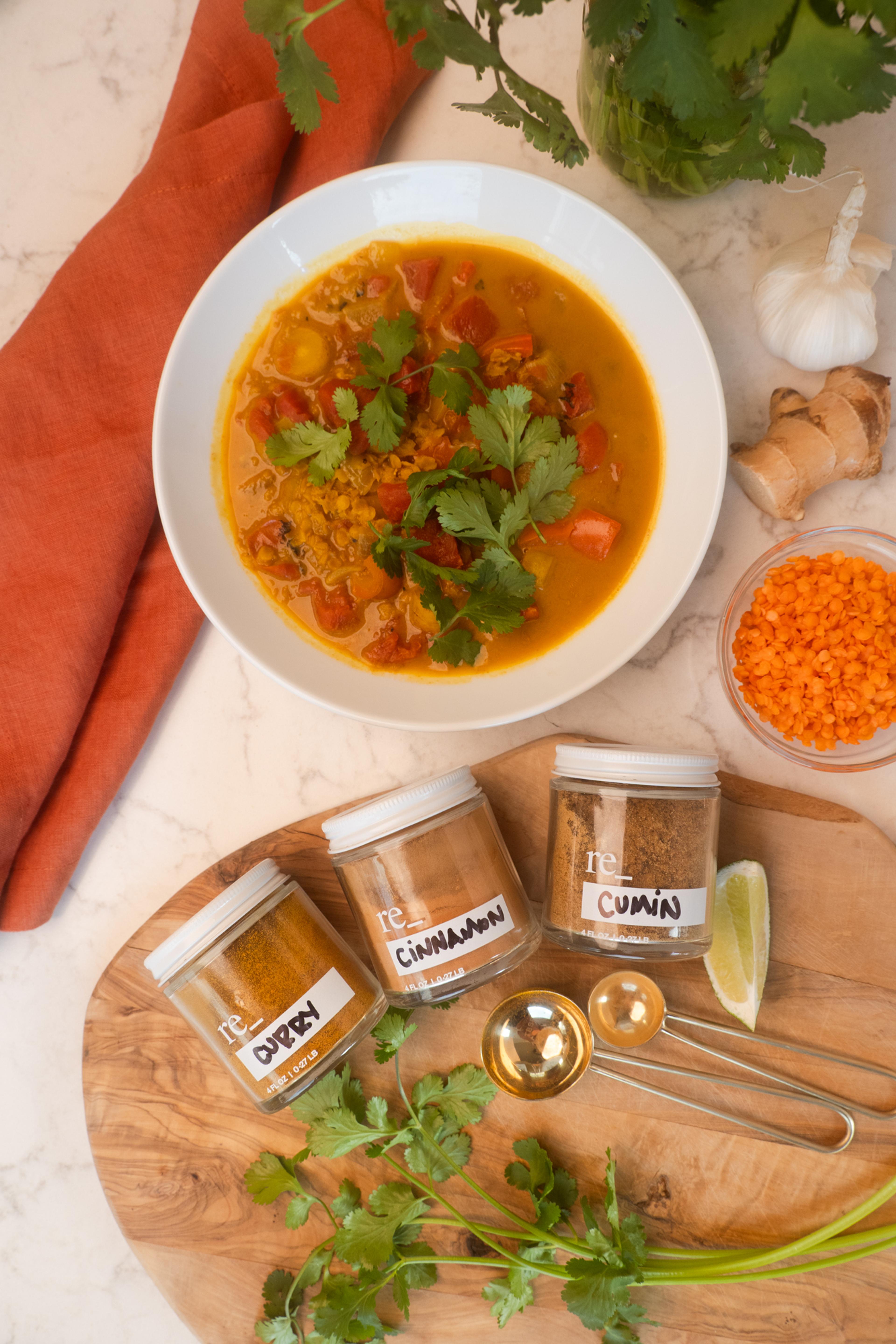 Cilantro Stew Recipe // Vegan Curried Lentil Stew | re_ grocery