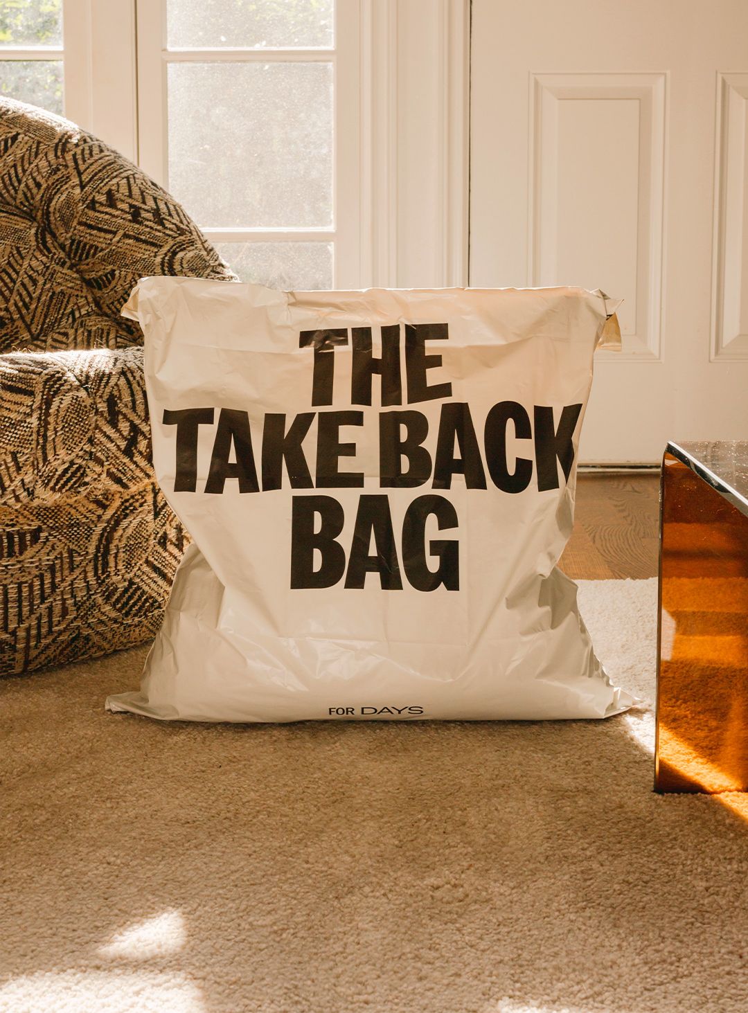 take back bag by trashie for recycling worn out clothes