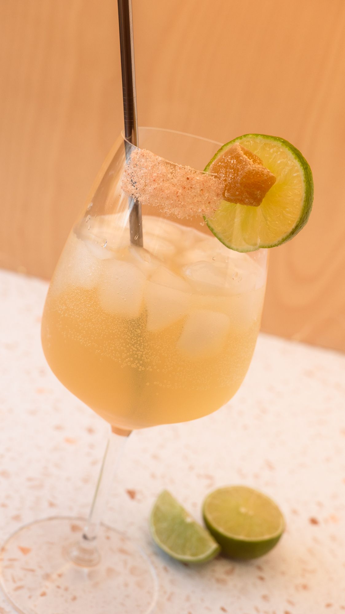 Ginger Lemon Kefir mocktail for an alch new years eve
