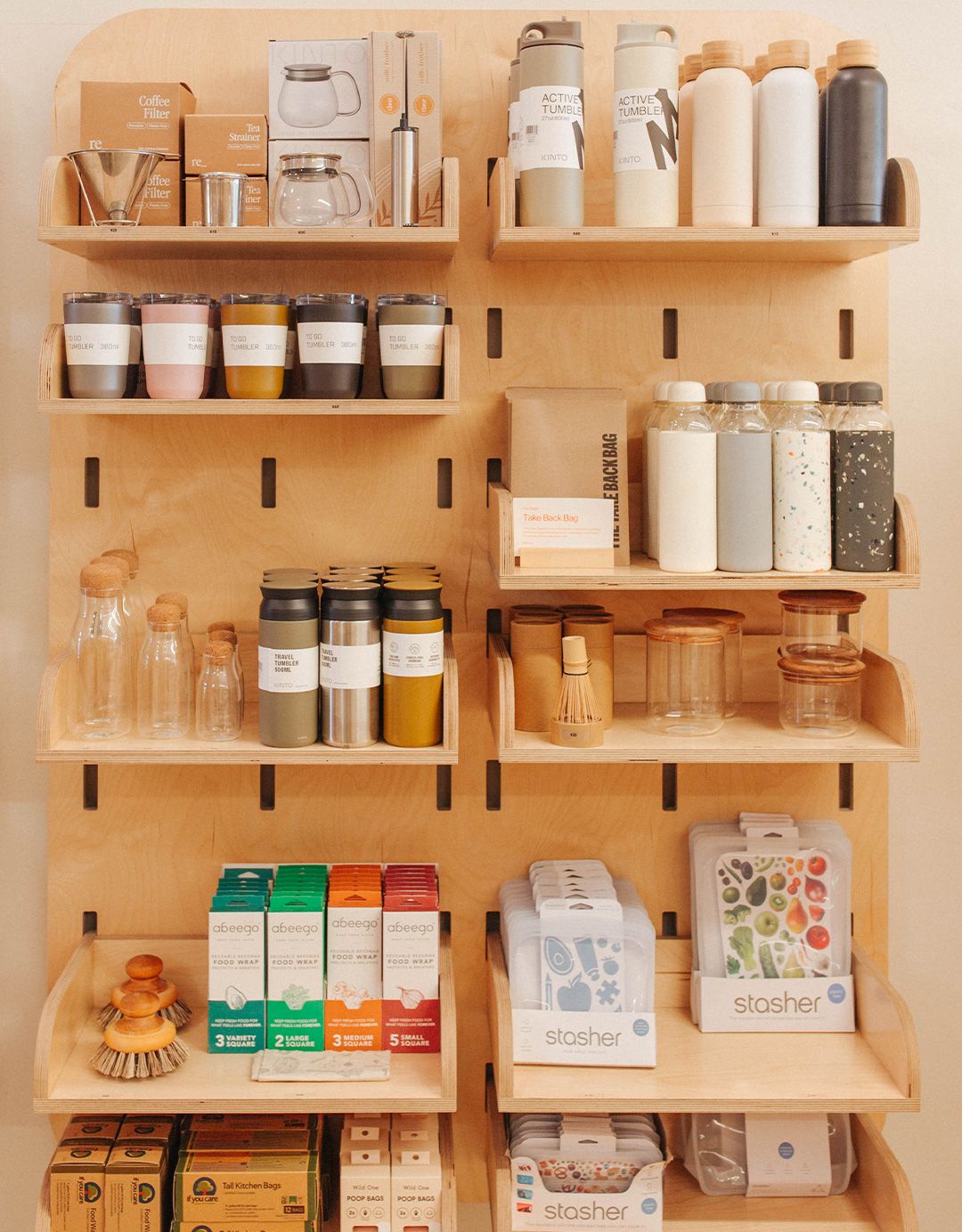 reusable containers on display at re_ grocery