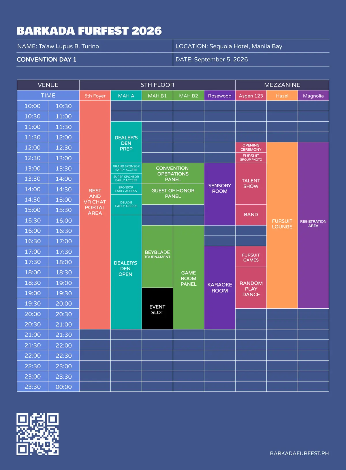 Schedule page