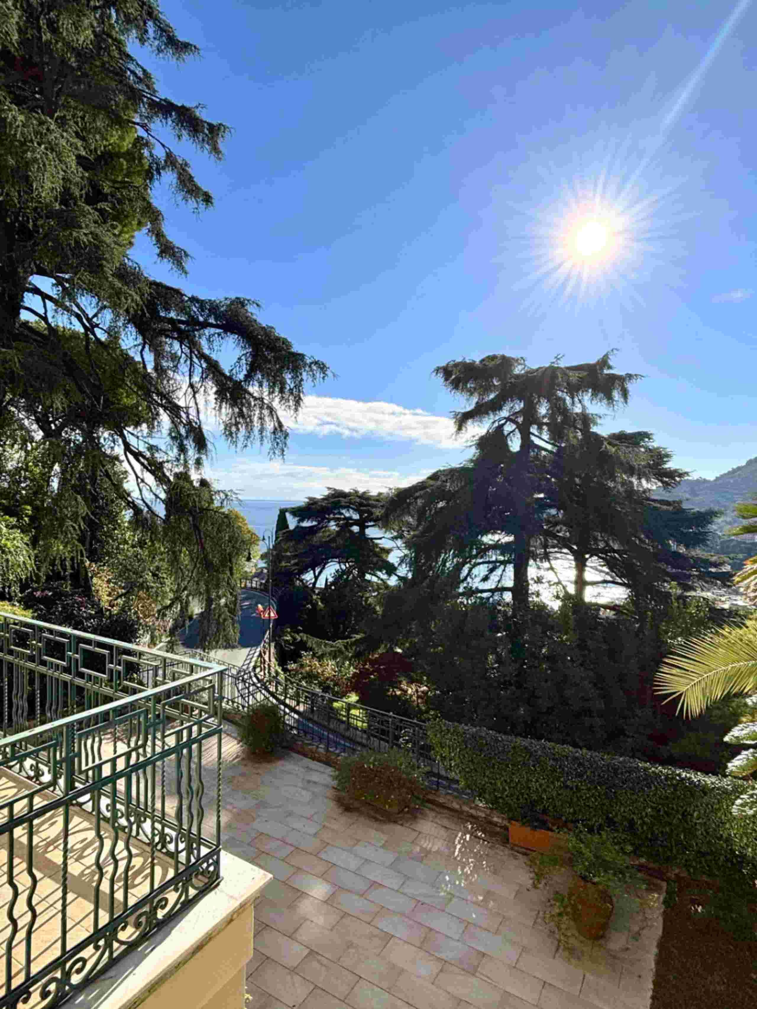 terrazzo, vista, cielo, mare, sole, giardino
