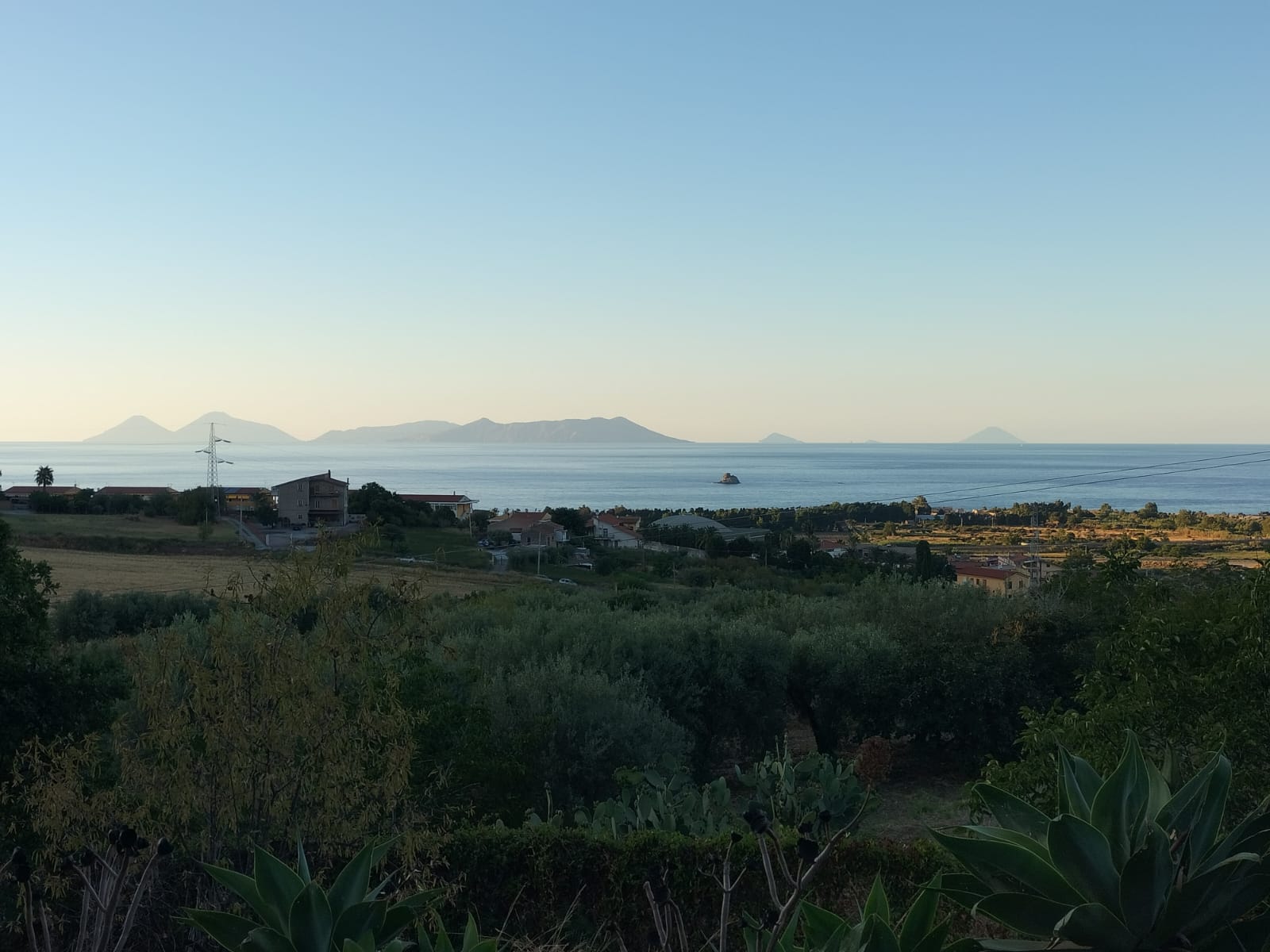 vista, isole eolie, terreno, giardino, piante, mare, cielo