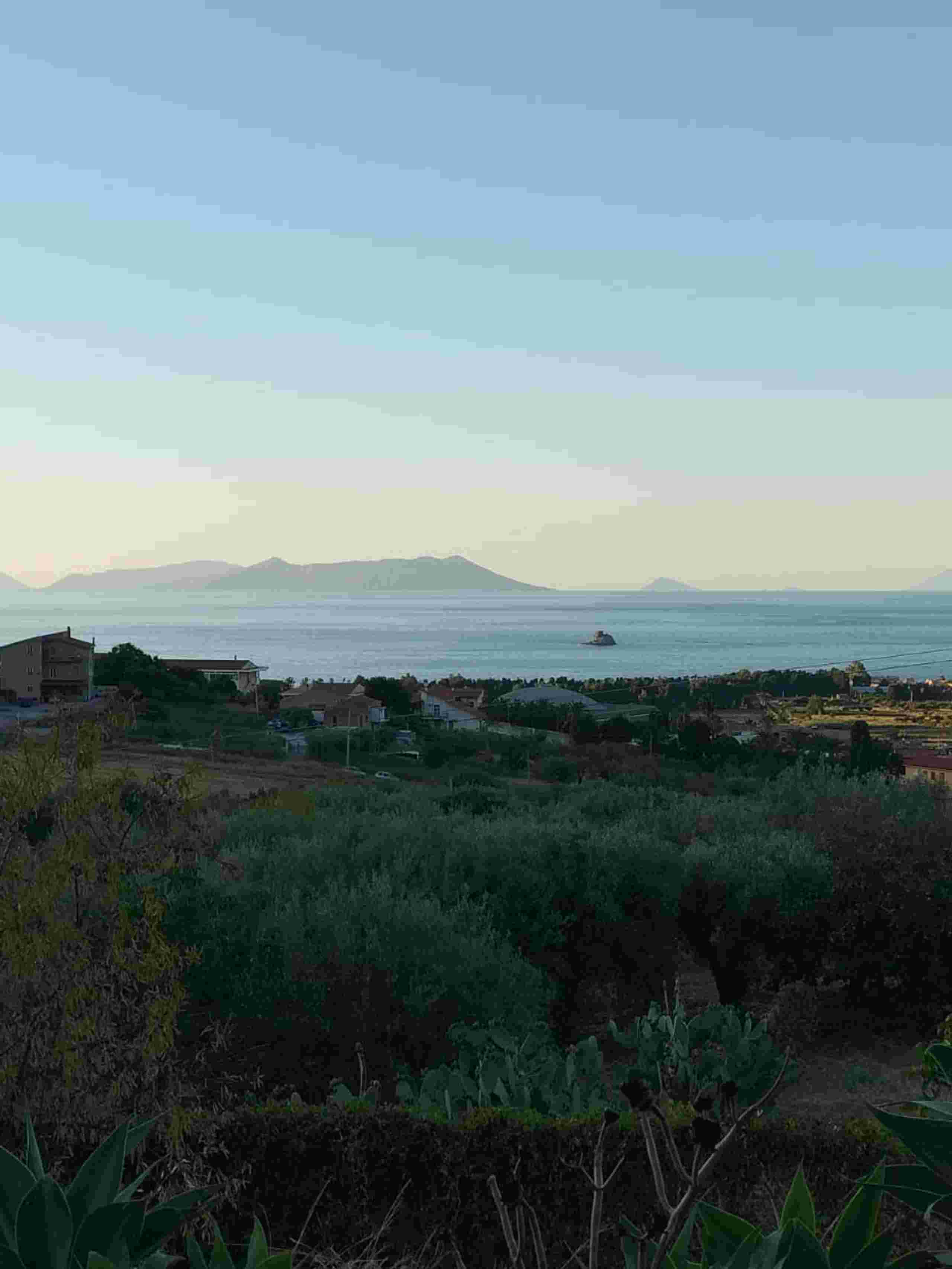 vista, isole eolie, terreno, giardino, piante, mare, cielo