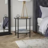 Ceno Glass Top End Table – Blackened Bronze  5