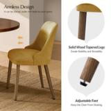 Kanalu Modern Upholstered Dining Chairs with Solid Wood Legs – Set of 2 6