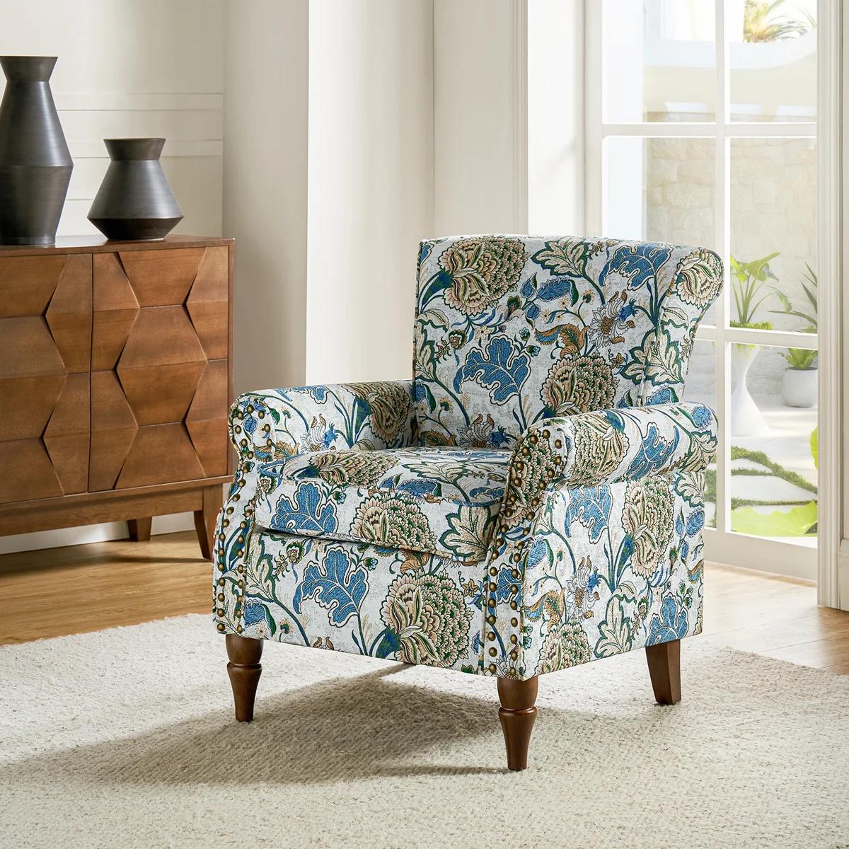 Armchair with Nailhead Trim – Green 3