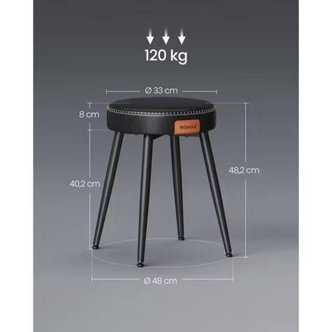 VASAGLE EKHO Dining Chairs / Stools Set of 2 – Black(New in Box) 7