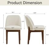 Bason Upholstered Dining Chairs — Set of 2 | Beige & Brown 2