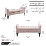 Porthos Home Brett Velvet Storage Bench | Pink | Brand New  2