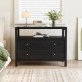 Modern Large 2-Drawer Nightstand with Open Storage – New, Assembled 5