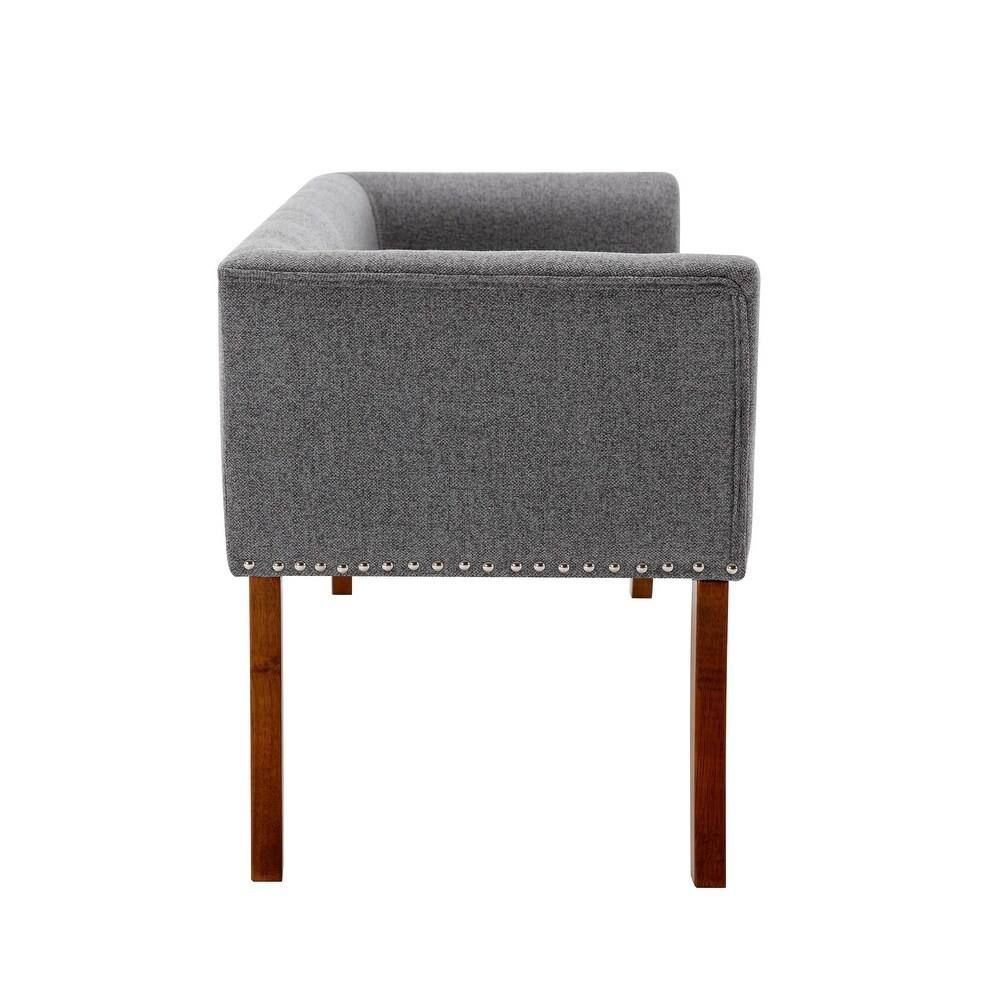 Porthos Home Nevis Upholstered Bench | Grey | QY063A GRY | Brand New 5