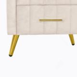 Ameswood Upholstered Wooden Nightstand with 3 Drawers 4