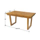 Extendable Solid Wood Dining Table – Brown | Farmhouse Style 5