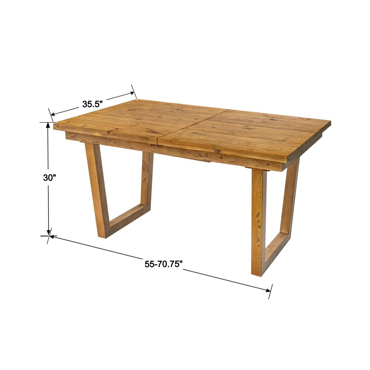 Extendable Solid Wood Dining Table – Brown | Farmhouse Style 5