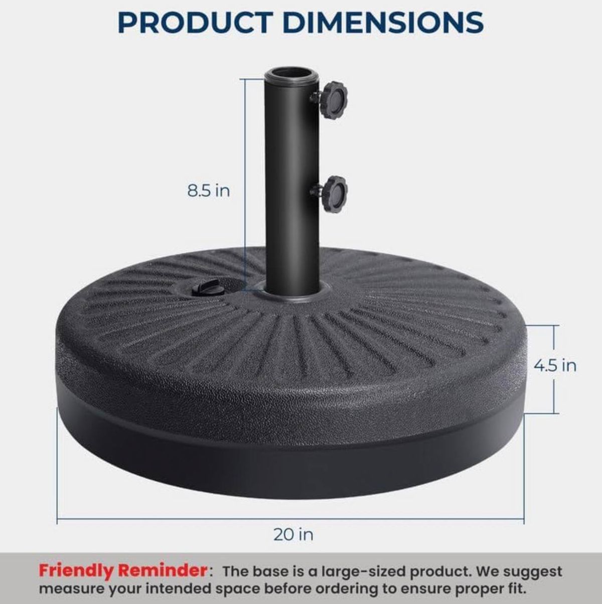 Homeshade Patio Umbrella Base H12 – New in Box 7