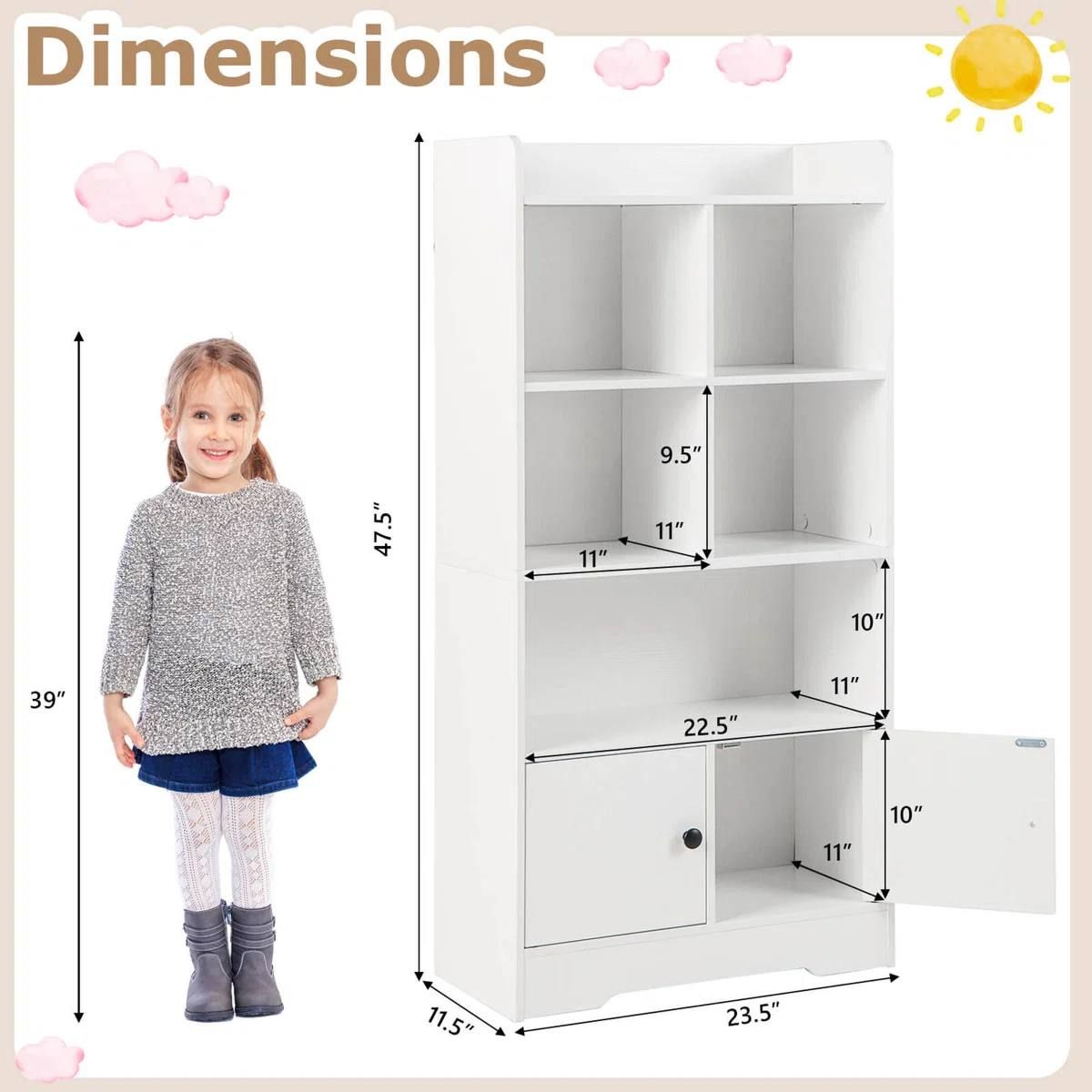 Lavonia 47.5” Cube Bookcase – White | Brand New in Box 3