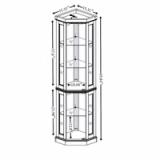 Therris Corner Lighted Curio Cabinet | Oak | Assembled 3