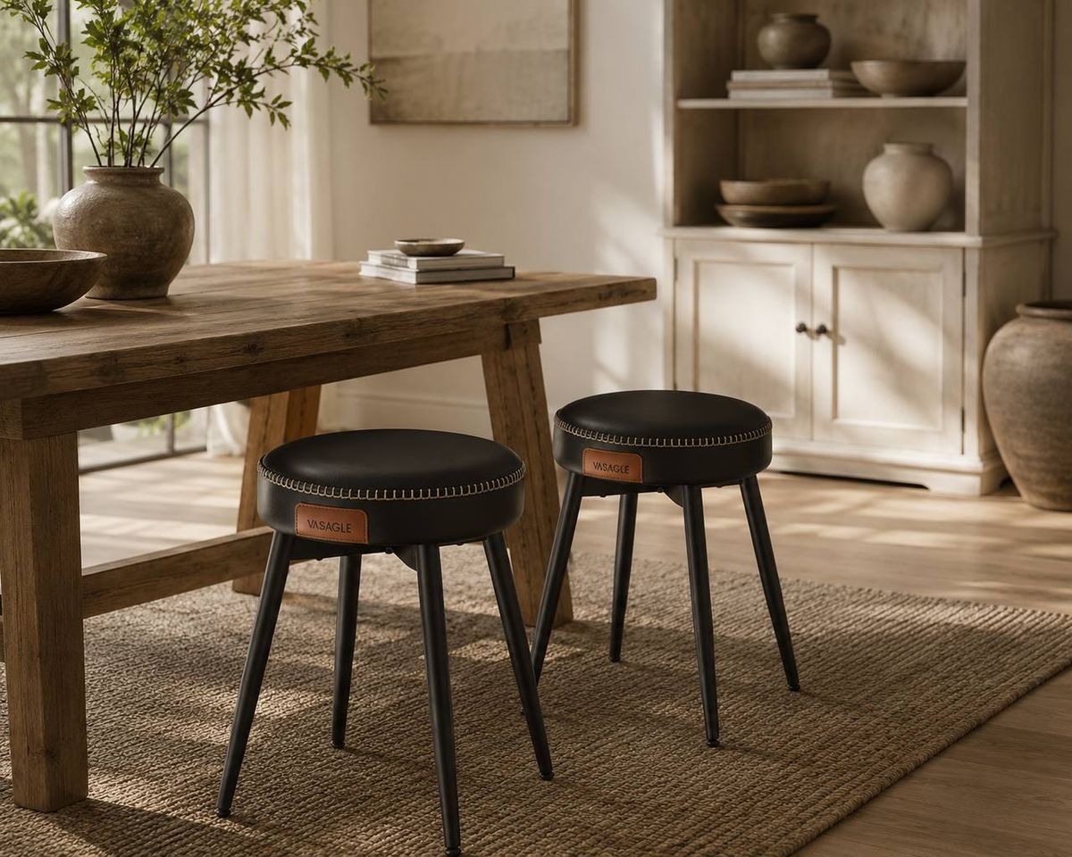 VASAGLE EKHO Dining Chairs / Stools Set of 2 – Black(New in Box) 1