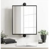 Dunnell Rectangle Pivot Bathroom Wall Mirror – Black 2