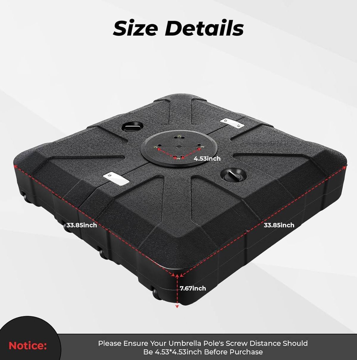 HOMSHADE Heavy-Duty Cantilever Umbrella Base 253–363 lb – NEW IN BOX 8