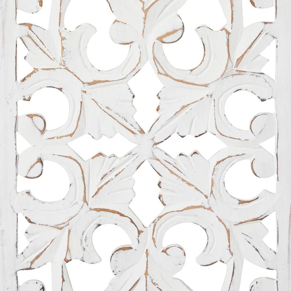 Wooden Handmade Intricately Carved Floral Wall Decor – Set of 3 | Brand New 3