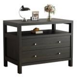 Modern Large 2-Drawer Nightstand with Open Storage – New, Assembled 3