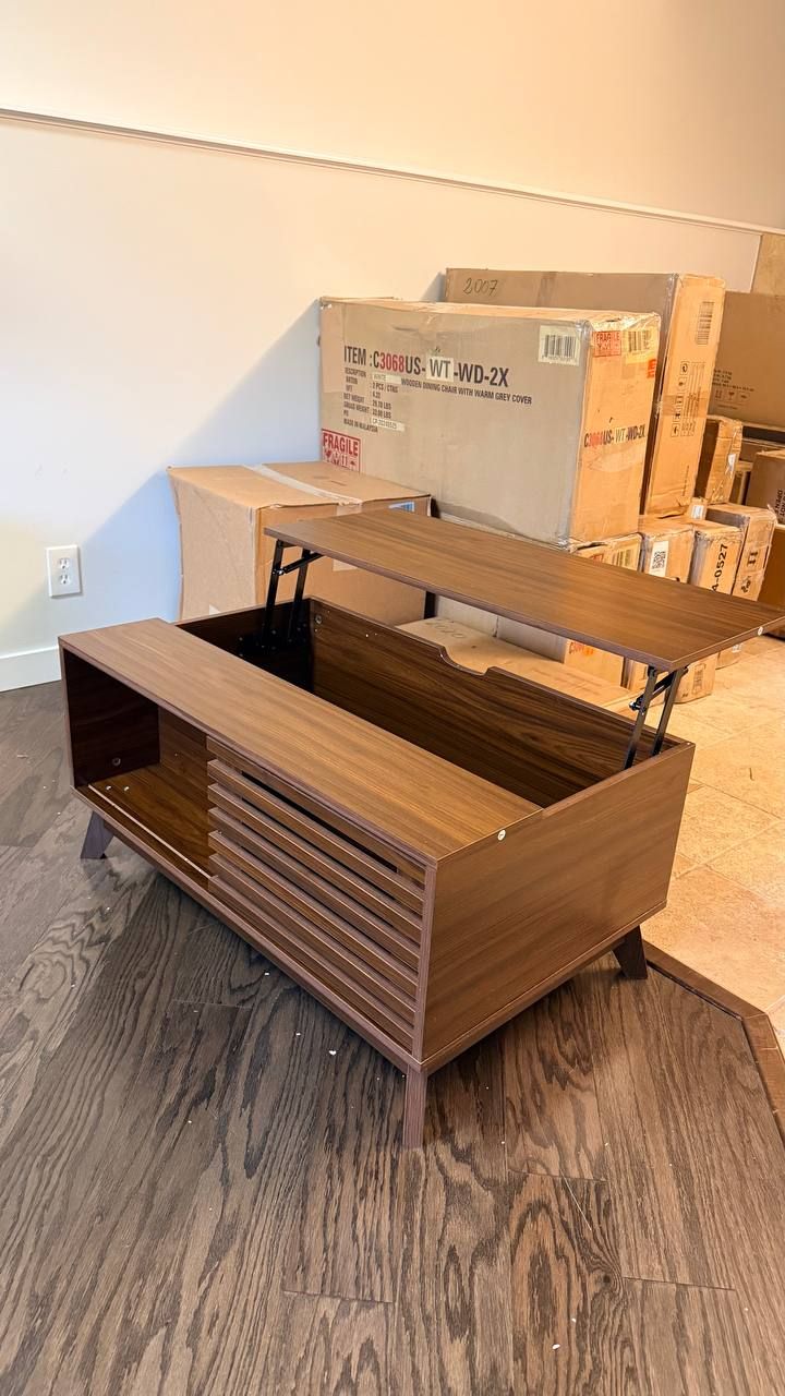 Lift Top Coffee Table with Storage – Walnut 8