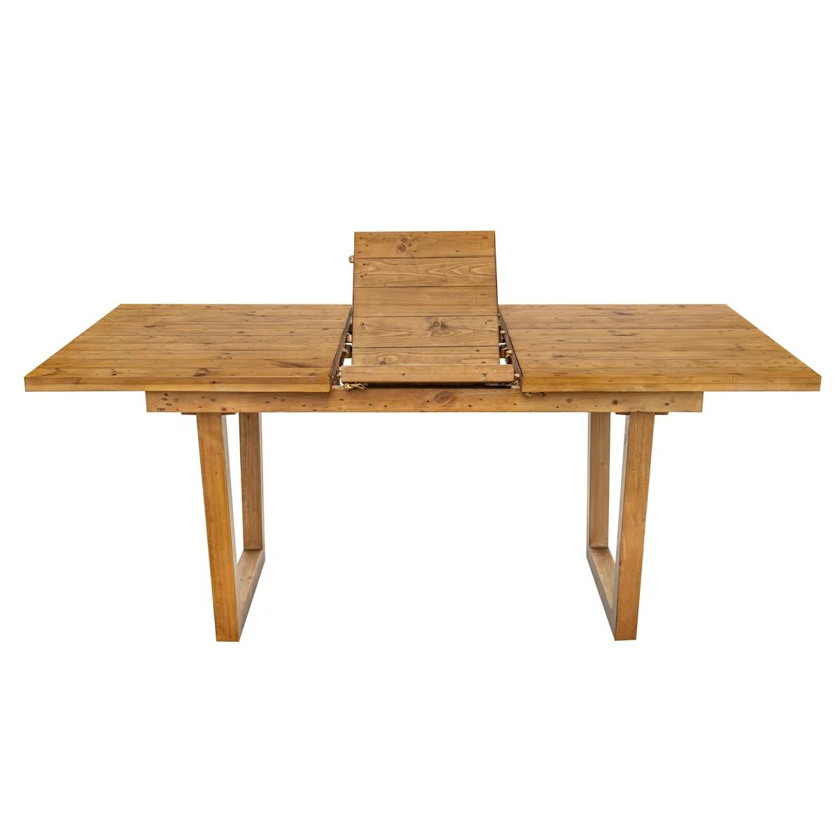 Extendable Solid Wood Dining Table – Brown | Farmhouse Style 8