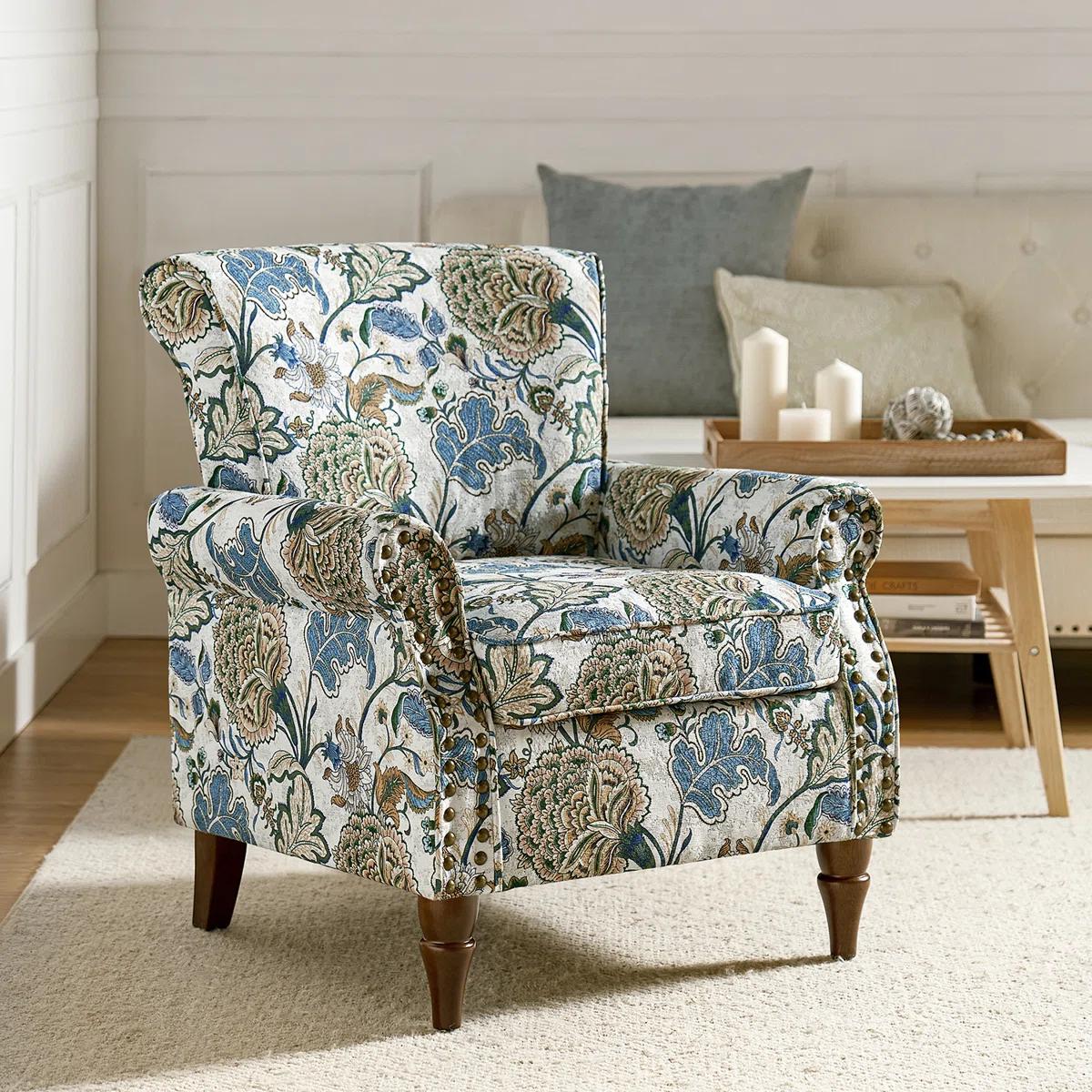 Armchair with Nailhead Trim – Green 1