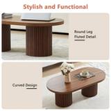39.38” W Oval Coffee Table – Walnut | Modern Wood Look | Brand New 5
