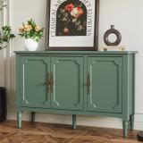 Green 3-Door Storage Cabinet with Adjustable Shelves & Turned Legs | New in Box 2
