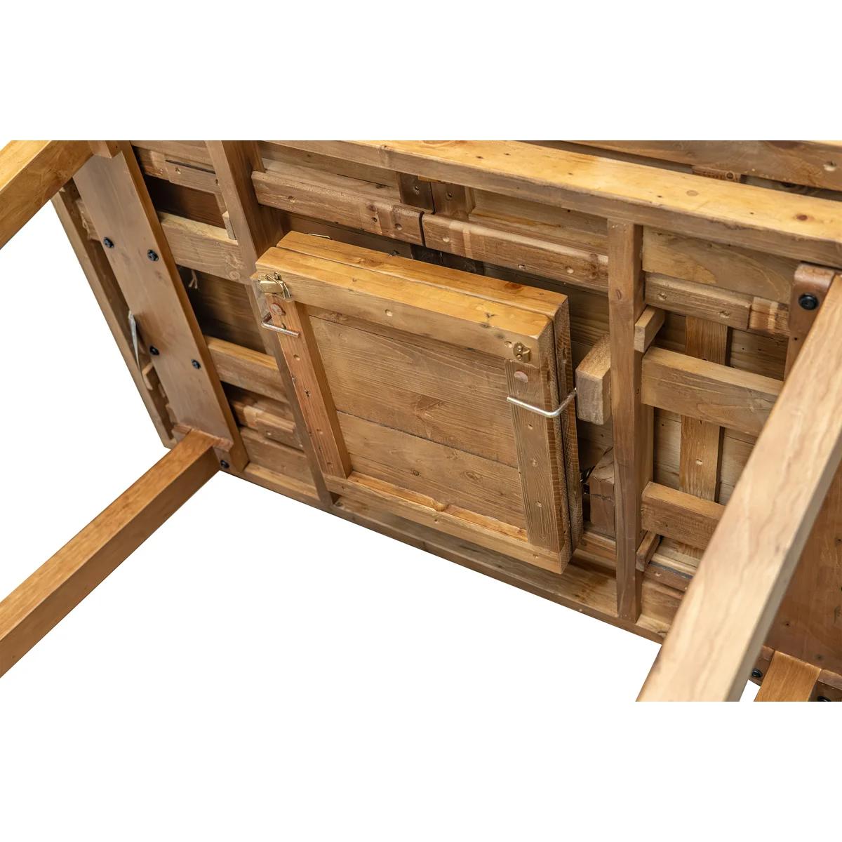 Extendable Solid Wood Dining Table – Brown | Farmhouse Style 6