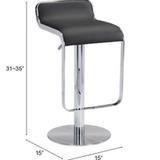 ZUO Equino Adjustable Bar Stool – Black 5
