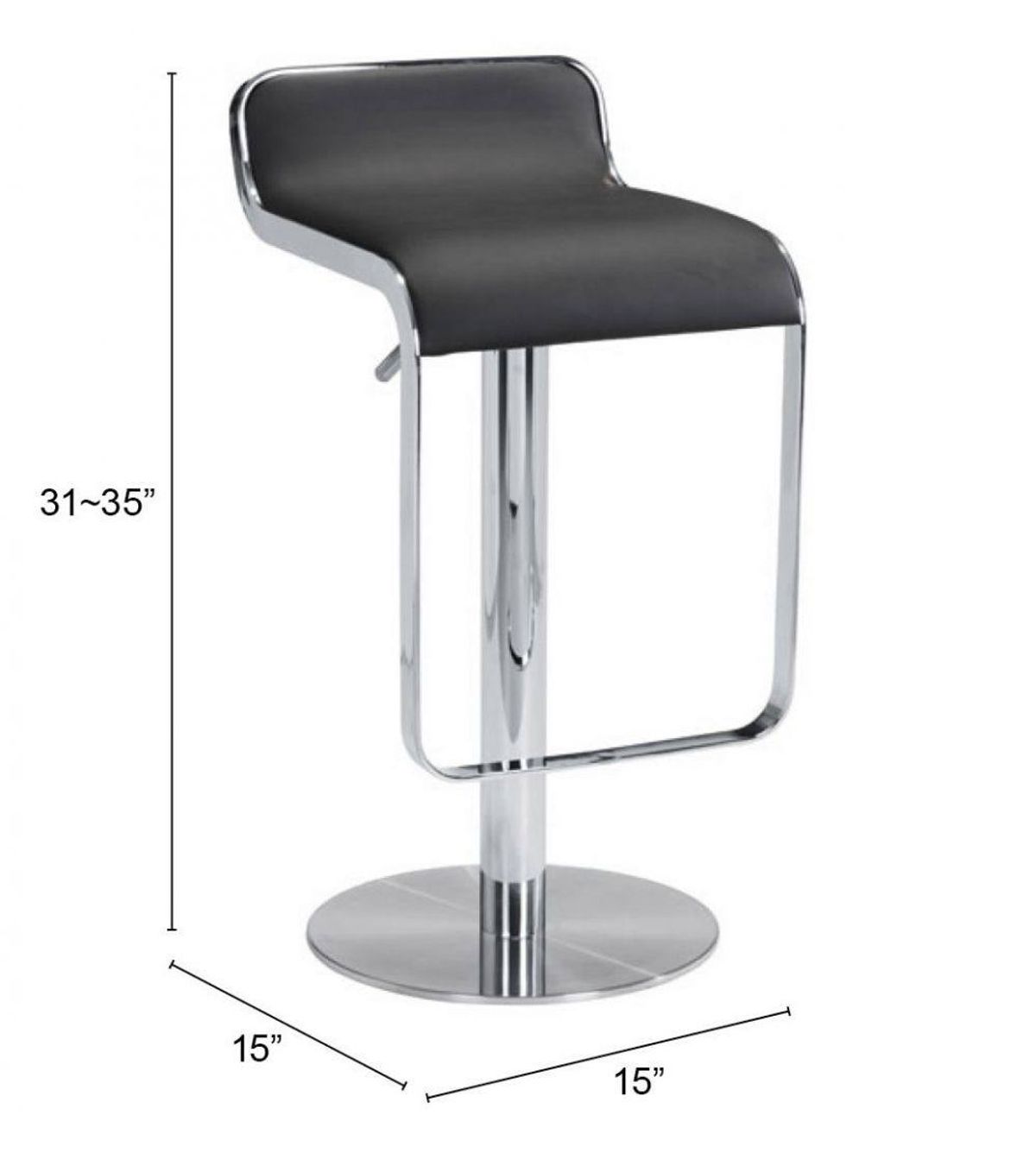 ZUO Equino Adjustable Bar Stool – Black 5