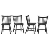 Solid Wood Windsor Dining Chairs – Set of 4 – Black 3