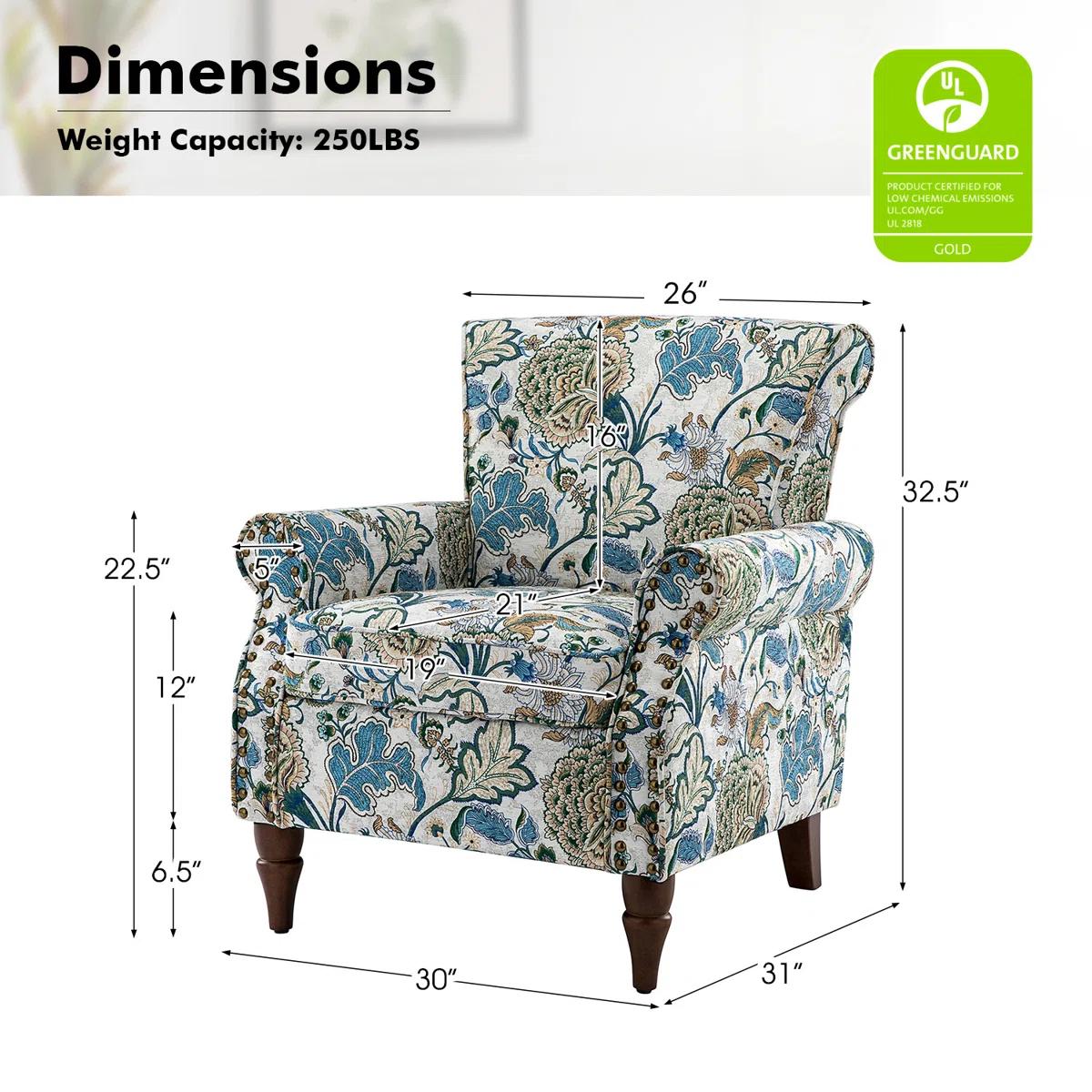 Armchair with Nailhead Trim – Green 7