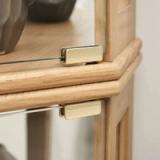 Therris Corner Lighted Curio Cabinet | Oak | Assembled 7