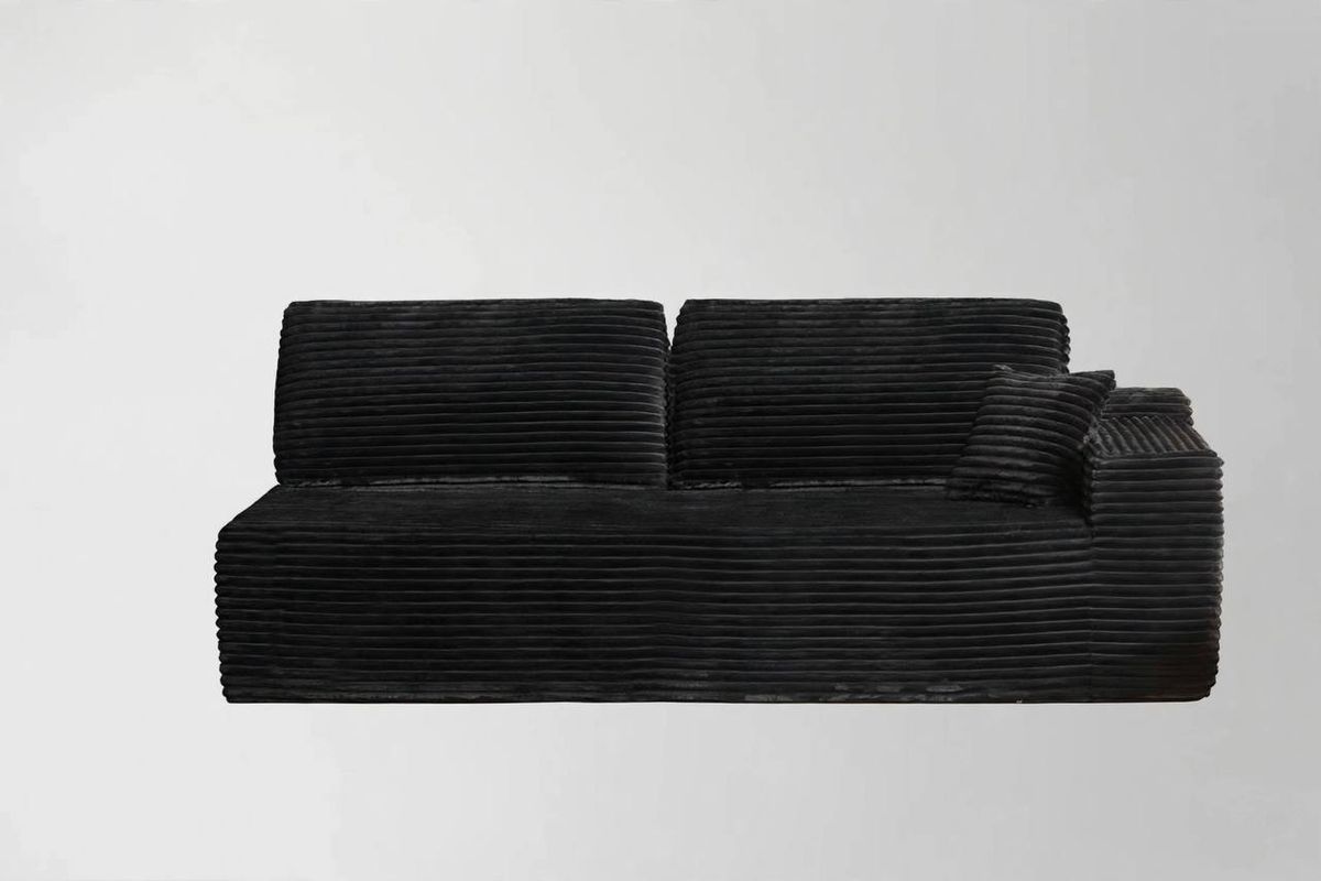 Black Corduroy Cloud Loveseat – 2-Seat Sofa – Brand New 3