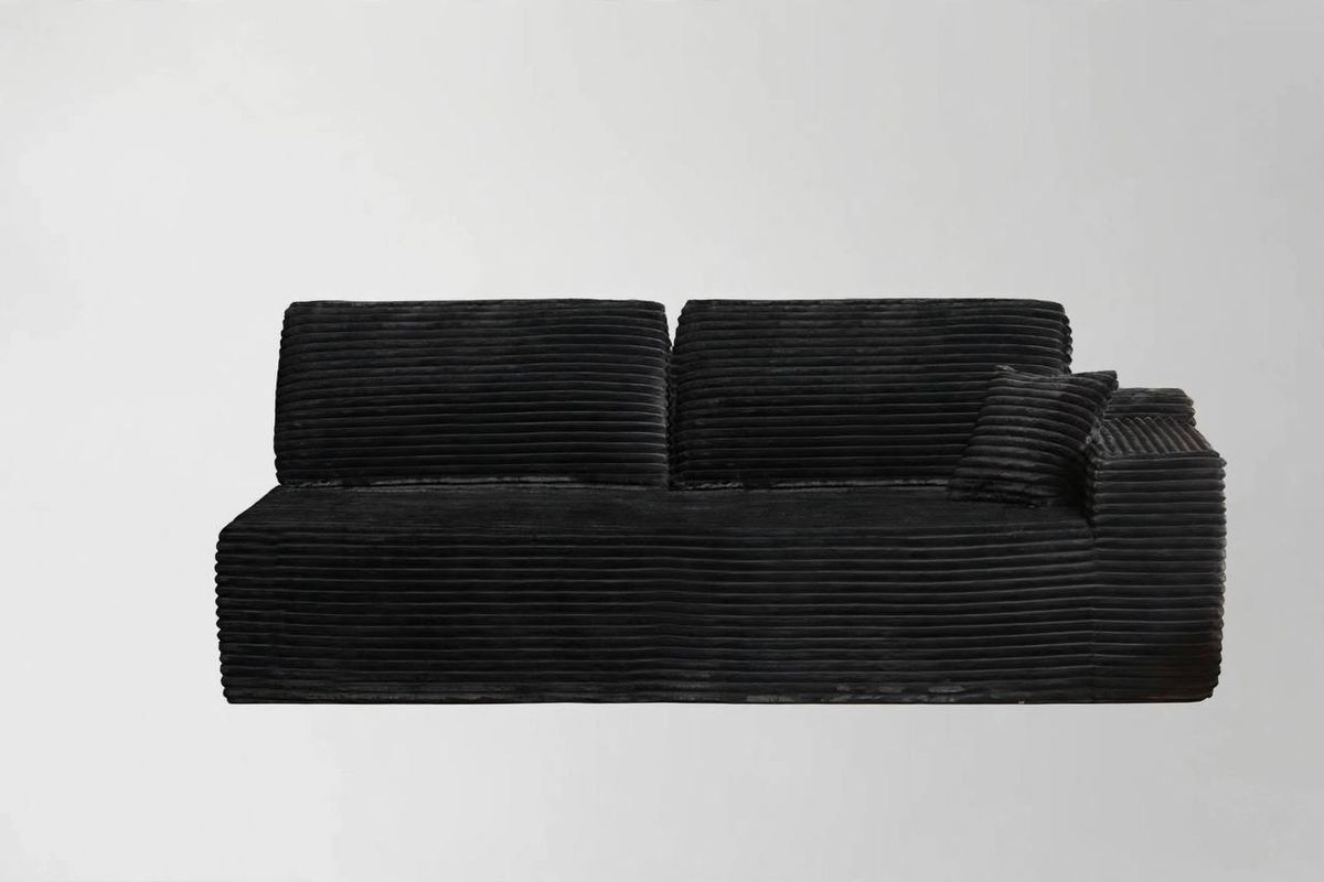 Black Corduroy Cloud Loveseat – 2-Seat Sofa – Brand New 3