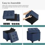  SONGMICS Storage Ottoman Foot Rest – Midnight Blue (ULSF14IN) 4