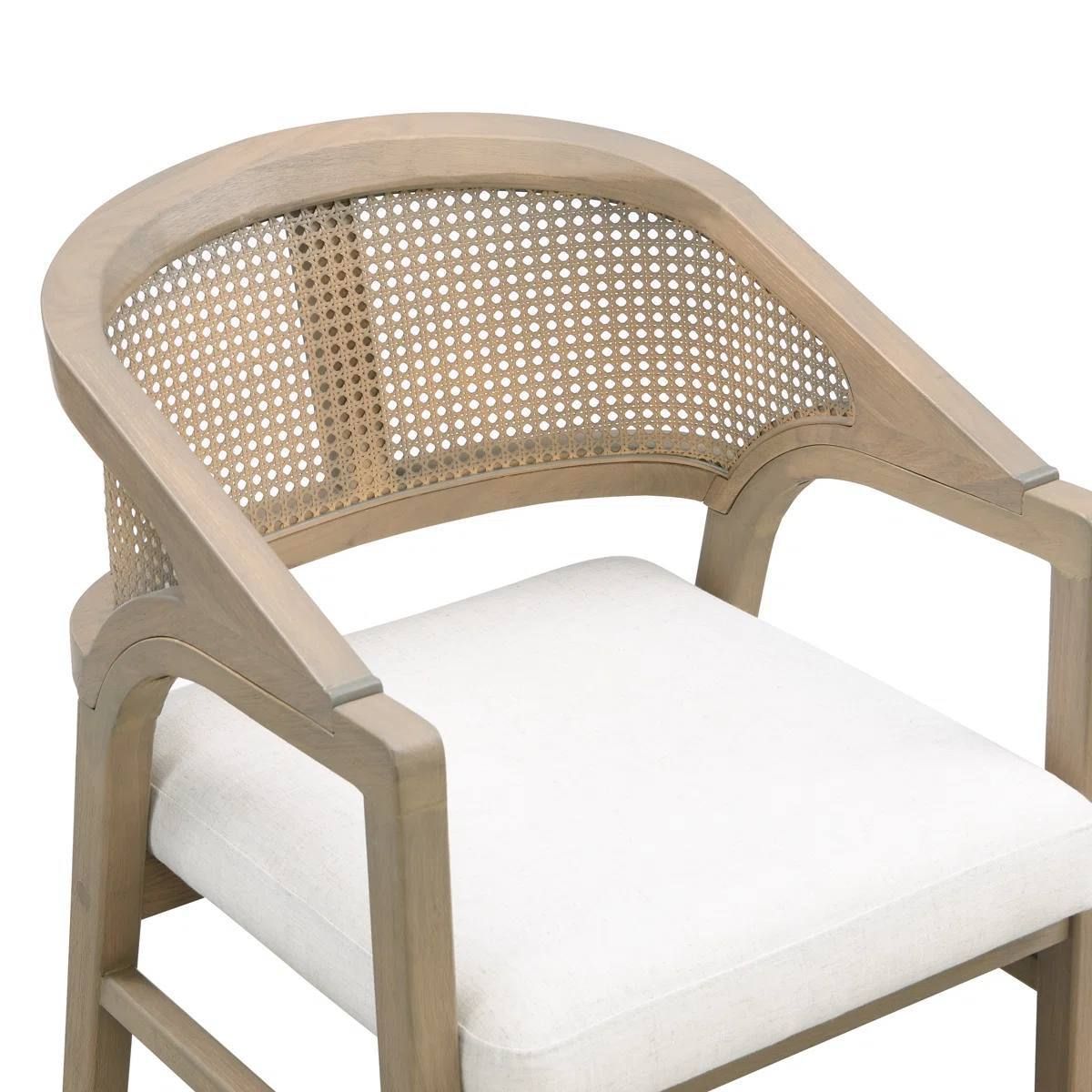 Stanley Wooden Dining Chairs Set of 2 | Cane Back | Upholstered Seat | Light Ash | Assembled 3