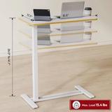 SANODESK Mobile Standing Desk – 31.5” x 17.7” | Pneumatic Height | White + Maple | New in Box 5