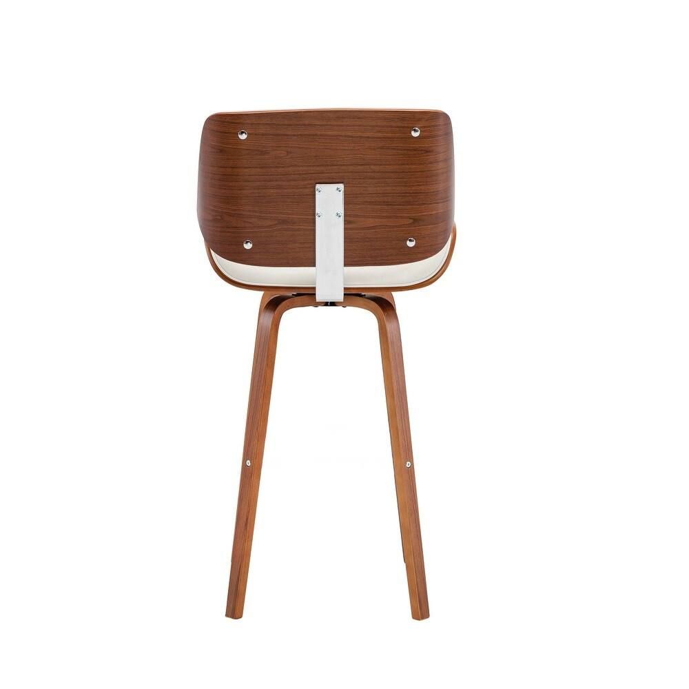 Porthos Home Oma Bar Stool – PU Leather, Walnut Wood Legs 3
